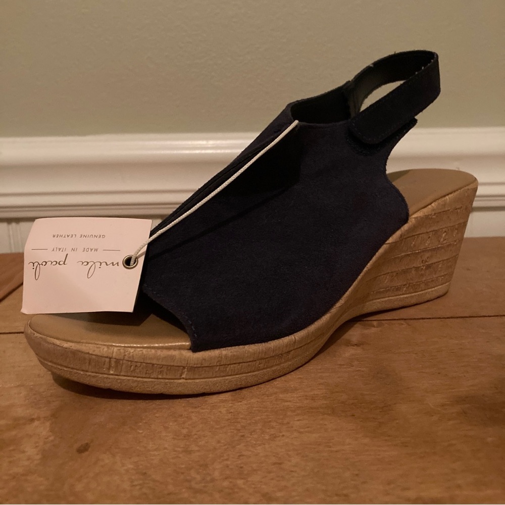 Mika Paoli Wedge Heels Blue Seude
